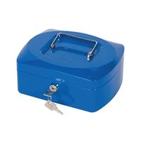 q-connect cash box 8 inch blue ref kf02623