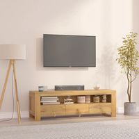 vidaxl mueble de tv madera maciza de teca 110x30x35 cm