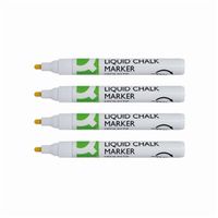 q-connect chalk markers medium tip white pack of 4 kf16282