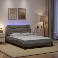 vidaxl con led sin colchon tela gris taupe 140x190 cm