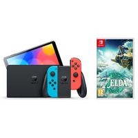 nintendo switch oled azul neonrojo neon  the legend of zelda tears of the kingdom nintendo switch