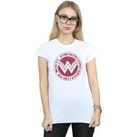 dc comics camiseta manga larga beauty strength love para mujer