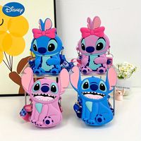 bolsa bandolera de silicona con licencia disney lilo  stitch bonito monedero pequeno de dibujos animados monedero informal correa de hombro ajustable