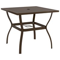 vidaxl mesa de jardin de acero marron 815x815x72 cm