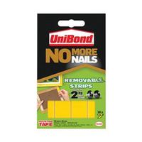 no more nails removable adhesive strips 20x40mm yellow pack of 10