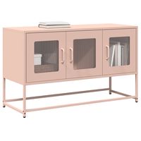 vidaxl mueble para tv acero laminado en frio rosa 1005x39x605 cm