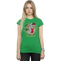 dessins animes camiseta manga larga christmas surprise para mujer