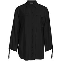 vila blusa klaria oversize shirt ls - black para mujer