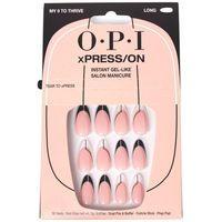 opi xpresson - my 9 to thrive - opi - unas artificiales adhesivas nude con punta francesa moderna