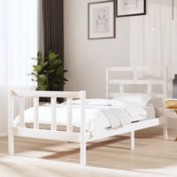 vidaxl estructura de cama madera maciza de pino blanco 90x200 cm