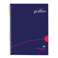 graffico polypropylene wirebound notebook 140 pages a4 500-0504