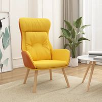 vidaxl sillon de relax de tela y pvc amarillo mostaza