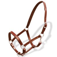 vidaxl ronzalcabestro de cuero marron ajustable para poni