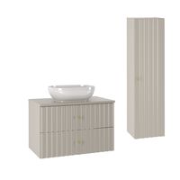 set de muebles con lavabo y columna estratificado 80cm