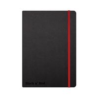 black n red casebound hardback notebook ruled a5 black 400033673