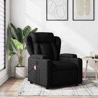 vidaxl sillon reclinable de masaje de tela negro