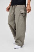 pantalon cargo bombacho con cintura elastica verde