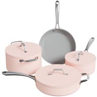 ciarra beyond bateria de cocina 7 piezas cacerolas de induccion 20242628 cm rosa