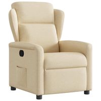 vidaxl sillon reclinable de tela crema