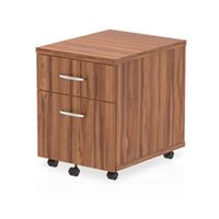 impulse mobile pedestal 2 drawer walnut - i000124