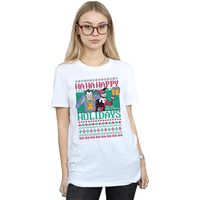 dc comics camiseta manga larga ha ha happy holidays para mujer