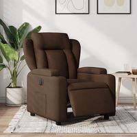 vidaxl sillon reclinable electrico de tela marron