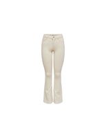 pantalon only blush mid flared dot019 ecru mujer