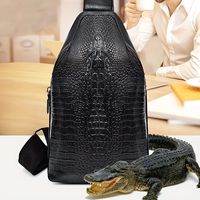 bolso de hombro de cuero sintetico para hombres bolso cruzado con patron de cocodrilo impermeable para actividades al aire libre caza senderismo camping y viajes