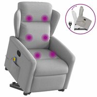 vidaxl sillon de masaje reclinable de pie de tela gris nube