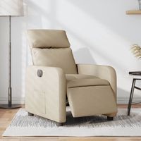 vidaxl sillon reclinable electrico de tela crema