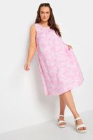 yours vestido rosa palido sin mangas estampado tie dye mujer curvy y tallas grandes yours