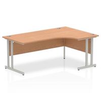 impulse cantilever 1800 right hand crescent desk oak - i000825