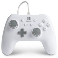 power a mando con cable blanco mate para nintendo switch