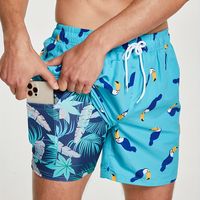 pantalones cortos de doble capa 2 en 1 con bolsillo interior con cremallera pantalones cortos deportivos estampados de patron floral para hombres para entrenamiento en el gimnasio en verano