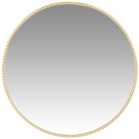 espejo redondo de metal dorado d 30 cm