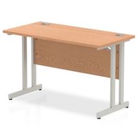 impulse 1200600 rectangle silver cantilever leg desk oak - mi002648