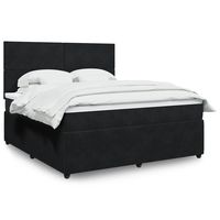 vidaxl cama box spring con colchon terciopelo negro 180x200 cm