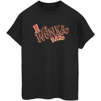 willy wonka camiseta manga larga bar logo para mujer