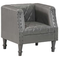 vidaxl sillon de cuero de cabra autentico gris