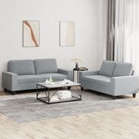 vidaxl juego de sofas 2 piezas tela gris claro