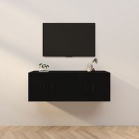 vidaxl muebles para tv de pared 2 uds negro 57x345x40 cm