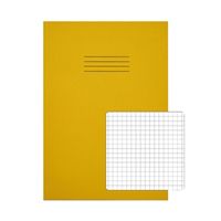 rhino exercise book 5mm square 80 pages a4 yellow pack of 50 vc49676