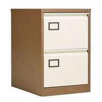 bisley 2 drawer contract steel filing cabinet - coffee cream - aoc2cc