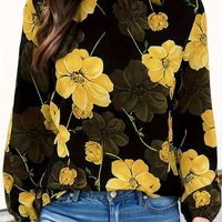 blusa con estampado floral y volantes elegante blusa de manga larga para primavera y otono ropa de mujer