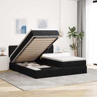 vidaxl estructura de cama otomana colchones terciopelo negra 160x200cm