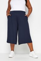 yours culottes azules con cinturilla elastica mujer curvy y tallas grandes yours