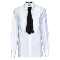 karl lagerfeld camisa bib shirt w monogram necktie para mujer