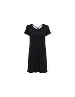 vestido only bera back lace up ss negro mujer