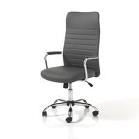 silla de oficina en polipiel gris cm h108118xl56xp62