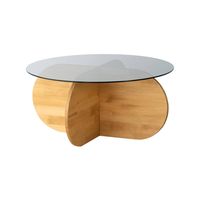 mesa de cafe de madera roble 75x75  cm